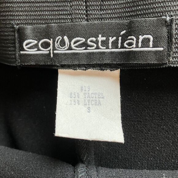 Equestrian brand Women’s Small Black Leggings Made In USA Stretchy Tactel Lycra - Picture 2 of 6